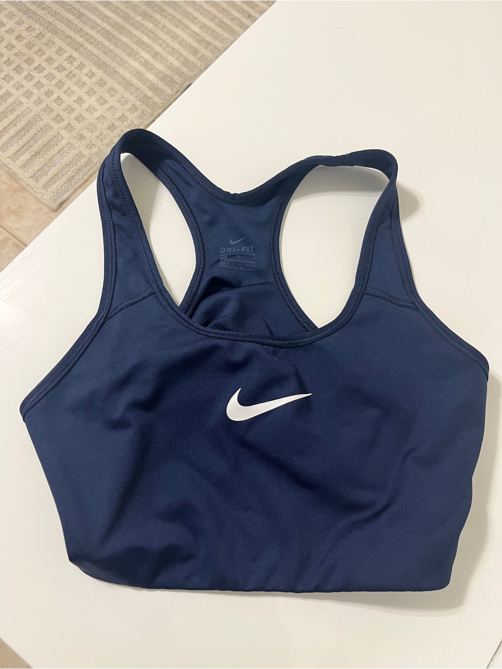 Nike sports medium bra top navy blue Dri fit